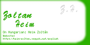 zoltan heim business card